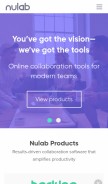 How nulab.com looks like on a mobile device such as an iPhone.