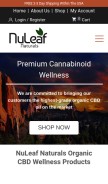 How nuleafnaturals.com looks like on a mobile device such as an iPhone.