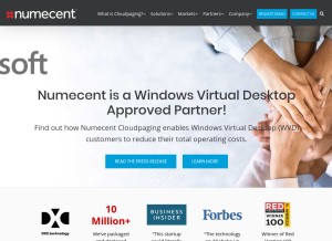 How numecentcloud.com looks like on a tablet such as an iPad.