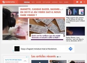 How numerama.com looks like on a tablet such as an iPad.
