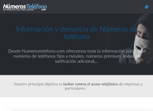 How numerostelefono.com looks like on a tablet such as an iPad.