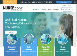 How nurse.com looks like on a tablet such as an iPad.