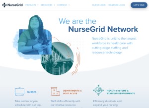 How nursegrid.com looks like on a tablet such as an iPad.