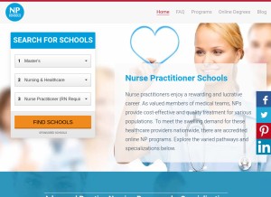 How nursepractitionerschools.com looks like on a tablet such as an iPad.