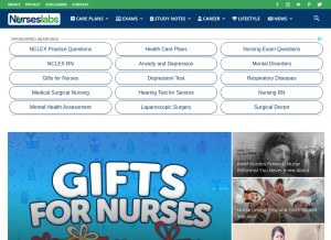 How nurseslabs.com looks like on a tablet such as an iPad.