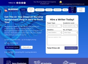 How nursingassignmenthelpers.co.uk looks like on a tablet such as an iPad.