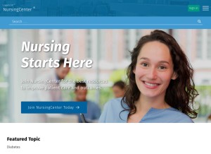 How nursingcenter.com looks like on a tablet such as an iPad.