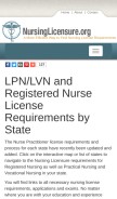 How nursinglicensure.org looks like on a mobile device such as an iPhone.