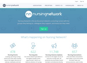 How nursingnetwork.com looks like on a tablet such as an iPad.