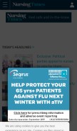 How nursingtimes.net looks like on a mobile device such as an iPhone.