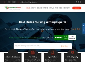 How nursingwritinghelpers.com looks like on a tablet such as an iPad.