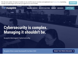 How nuspire.com looks like on a tablet such as an iPad.