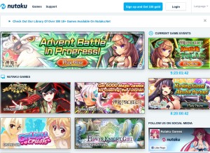 How nutaku.com looks like on a tablet such as an iPad.