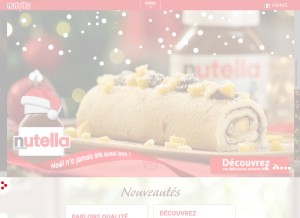 How nutella.com looks like on a tablet such as an iPad.
