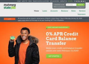 How nutmegstatefcu.org looks like on a tablet such as an iPad.