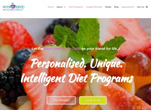 How nutri4verve.com looks like on a tablet such as an iPad.