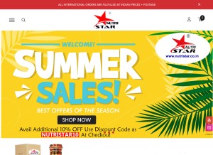 How nutristar.co.in looks like on a tablet such as an iPad.