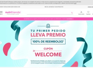 How nutritienda.com looks like on a tablet such as an iPad.