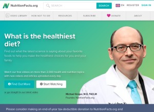 How nutritionfacts.org looks like on a tablet such as an iPad.