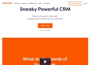 How nutshell.com looks like on a tablet such as an iPad.