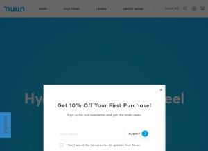 How nuunlife.com looks like on a tablet such as an iPad.