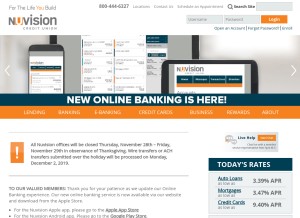How nuvisionfederal.com looks like on a tablet such as an iPad.