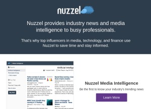 How nuzzel.com looks like on a tablet such as an iPad.