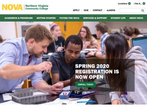 How nvcc.edu looks like on a tablet such as an iPad.