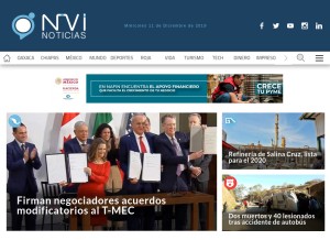 How nvinoticias.com looks like on a tablet such as an iPad.