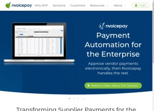 How nvoicepay.com looks like on a tablet such as an iPad.