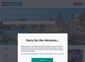 How nw1jobs.com looks like on a tablet such as an iPad.