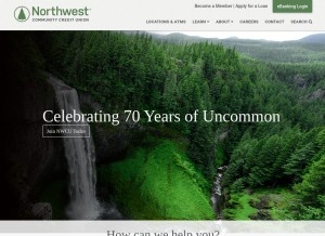 How nwcu.com looks like on a tablet such as an iPad.