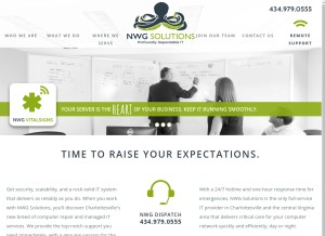 How nwgsolutions.com looks like on a tablet such as an iPad.