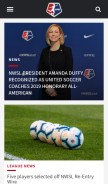 How nwslsoccer.com looks like on a mobile device such as an iPhone.
