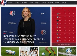 How nwslsoccer.com looks like on a tablet such as an iPad.