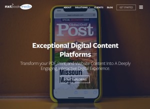 How nxtbookmedia.com looks like on a tablet such as an iPad.