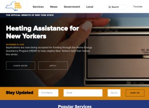 How ny.gov looks like on a tablet such as an iPad.