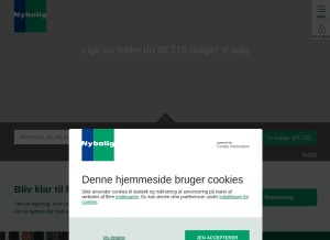 How nybolig.dk looks like on a tablet such as an iPad.