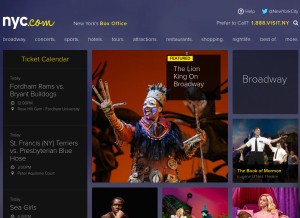 How nyc.com looks like on a tablet such as an iPad.