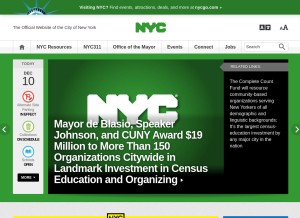 How nyc.gov looks like on a tablet such as an iPad.