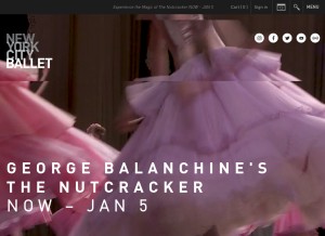 How nycballet.com looks like on a tablet such as an iPad.