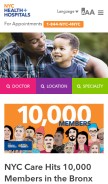 How nychealthandhospitals.org looks like on a mobile device such as an iPhone.