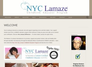 How nyclamaze.com looks like on a tablet such as an iPad.