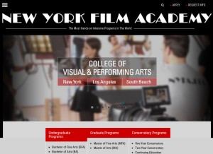 How nyfa.edu looks like on a tablet such as an iPad.