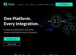 How nylas.com looks like on a tablet such as an iPad.