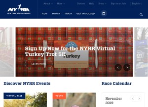 How nyrr.org looks like on a tablet such as an iPad.