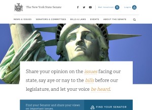 How nysenate.gov looks like on a tablet such as an iPad.