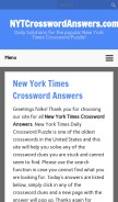 How nytcrosswordanswers.com looks like on a mobile device such as an iPhone.