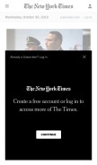 How nytimes.com looks like on a mobile device such as an iPhone.