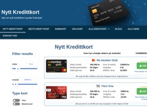 How nytt-kredittkort.com looks like on a tablet such as an iPad.